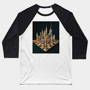 Urban Strategy: Chess City Skyline Tee gift Baseball T-Shirt